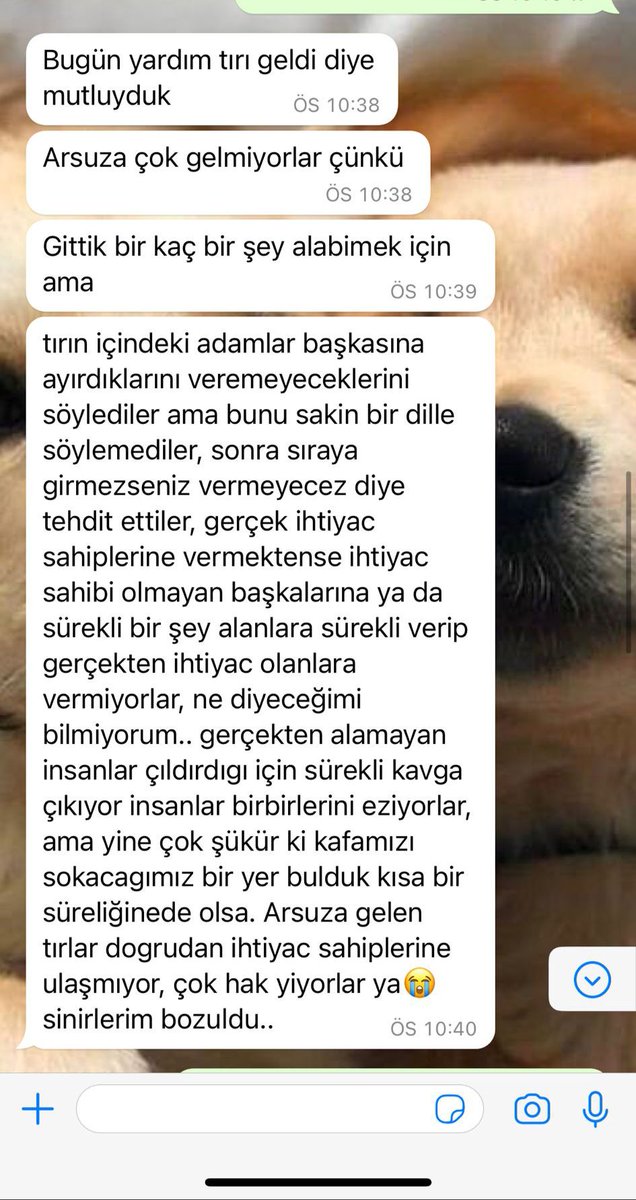 Yüreğim sızladı. Arkadaşımızdan gelen mesaja bakın. Bir depremzede bunları mı düşünecek, nasıl onlara bunları yaşatır bunları hissettirirsiniz. O dğaıtanlara yazıklar olsun. Lütfen sizin tırlarınıza güveniyoruz <a href="/BabalaTv/">BaBaLa TV</a> <a href="/ahbap/">Ahbap</a> <a href="/haluklevent/">Haluk Levent ( Ahbap Ekibi )</a> <a href="/OguzhanUgur/">Oğuzhan Uğur</a>