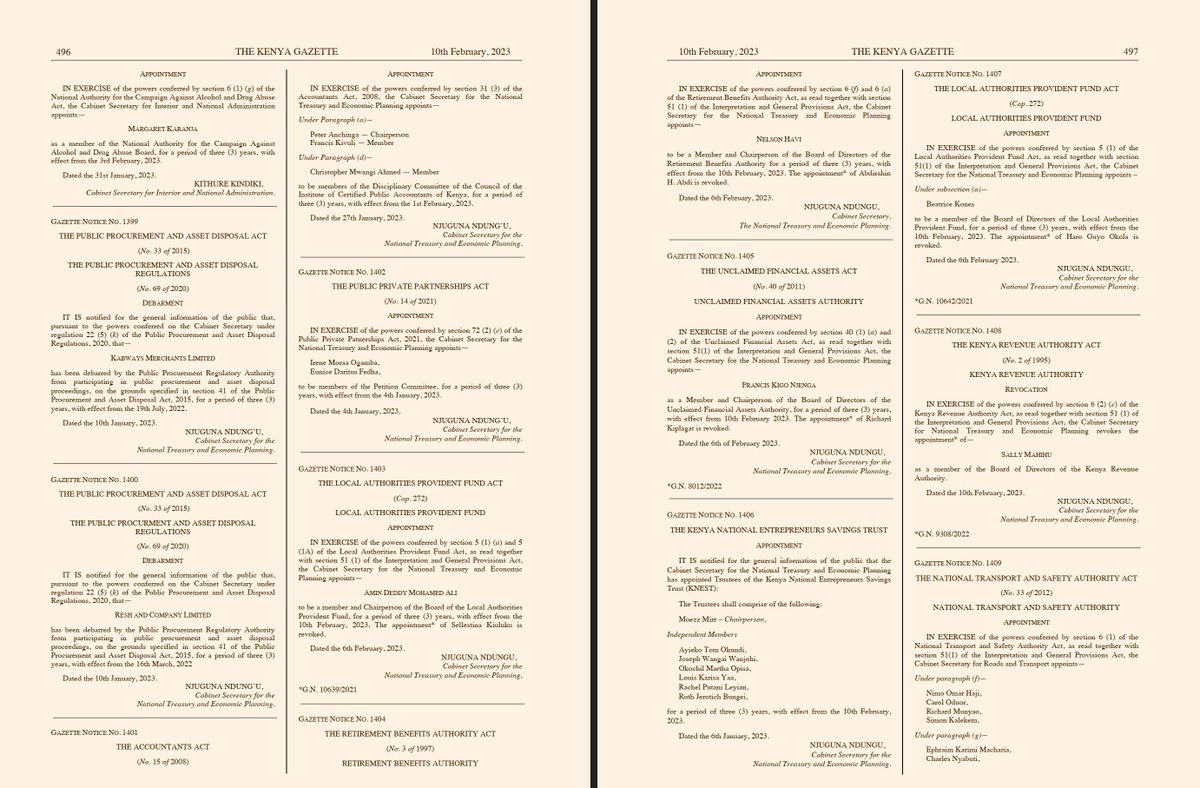 Mwango Capital on Twitter "More appointments including —5 board members of KRA —Amb. Sarah