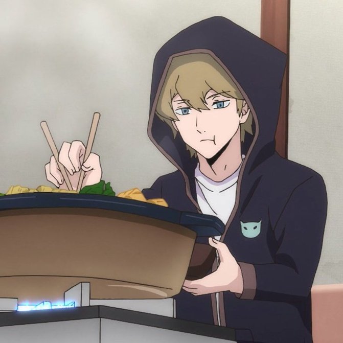 rosieeyaah's tweet photo. please the way he's holding those chopsticks like HOW CAN HE EAT WITH THAT #worldtrigger #hyuse #animetwt https://t.co/1ZEJYwUy9k