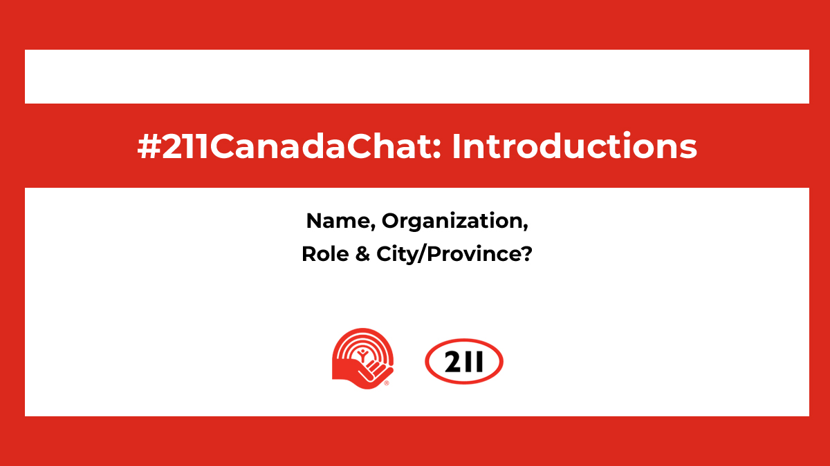 Findhelp211's tweet image. #211CanadaChat ➡️ let's start with introductions! 👋

Name, Organization, Role &amp;amp; City/Province? #Team211