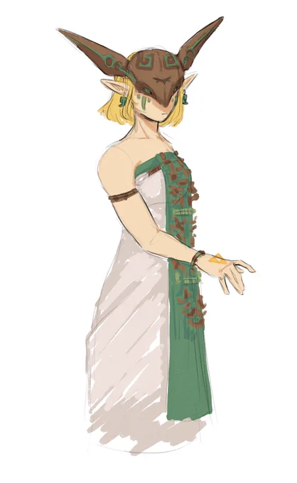 what if totk zelda wore a mask of the deity, like san had that mask in princess mononoke  
