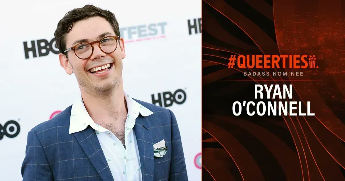 Queerty's tweet photo. We have passed the half way mark to vote for theย #Queerties!ย Congrats to #RyanOConnell, nominee for BADASS of the year. Vote for all your LGBTQ+ faves once a day until voting closes on February 21st! ๐ณ๏ธโ๐๐๐ฟhttps://t.co/QQ8Ndbjnm2 https://t.co/mZV83T1d2F