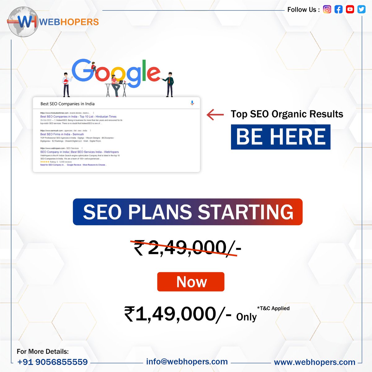 web_hopers's tweet photo. #SEO is considered to be one of the most significant part of an #Online #business We at #WebHopers have a team of SEO professionals to help you #Rank higher on the #searchengine
For more details contact us on π : +91 9056855559 visit π - https://t.co/MT2gjEjpHA https://t.co/DUDAesh71L