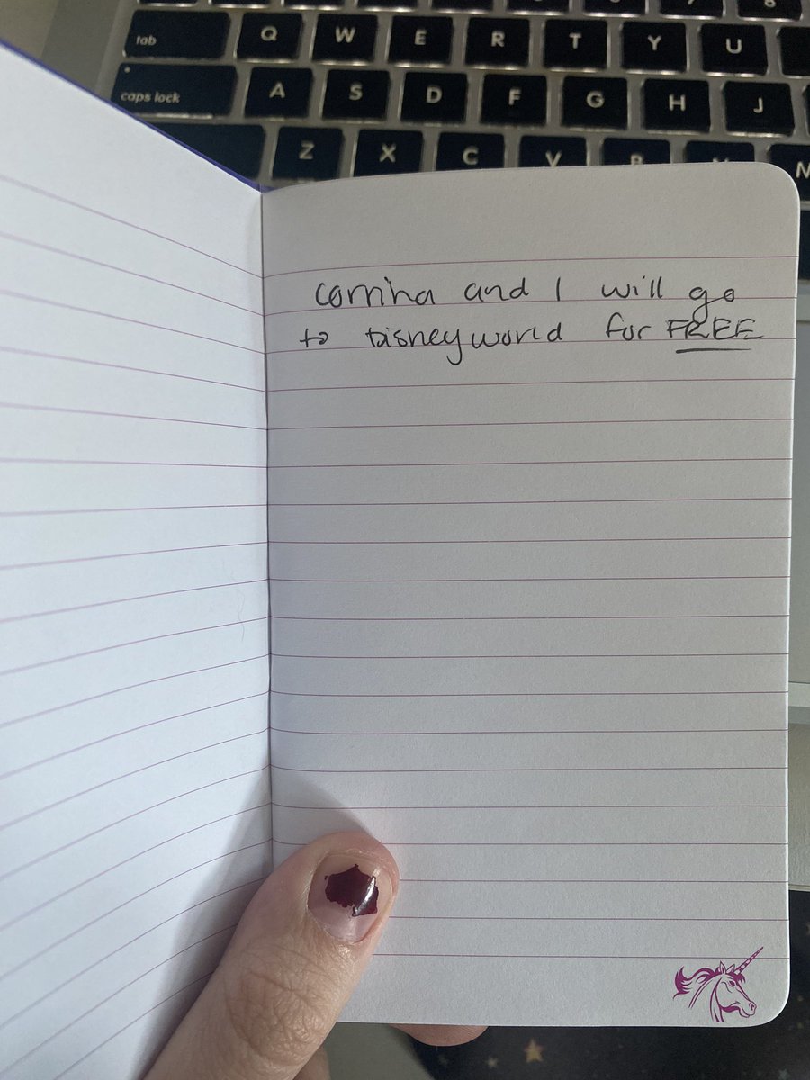 i found a manifestation journal of mine from 2022 a month or two ago and this was quite literally the only thing written in it and i shit you not today corrina tells me that she was able to get us tickets to disneyland for FREE while i’m here in LA. i am gonna lose my shit fr https://t.co/rtCbU8fedL