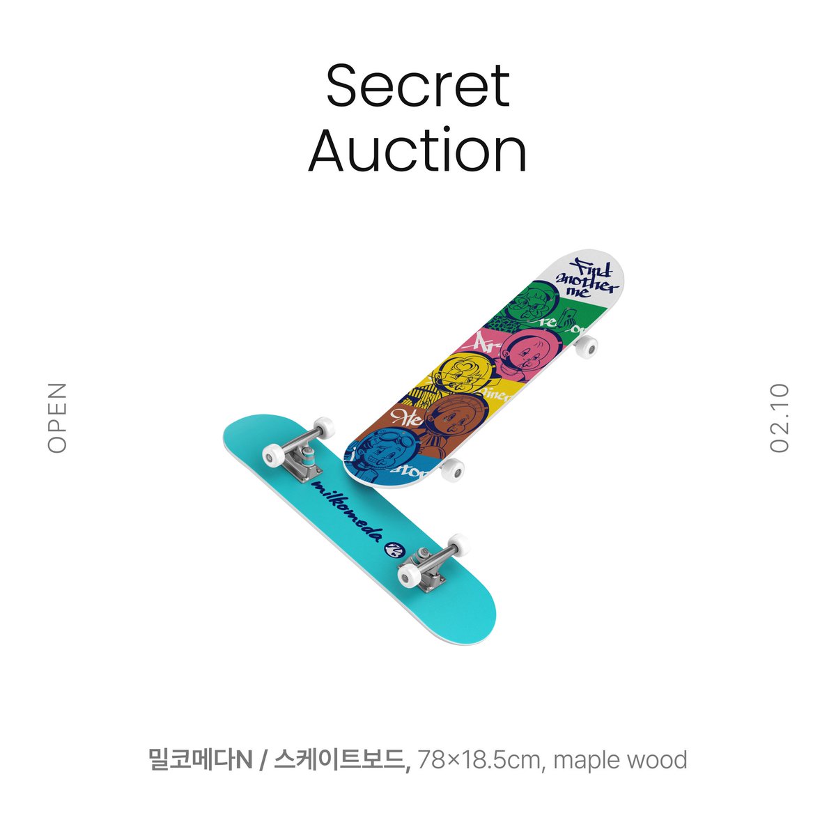 ▪️Fri. 밀코메다N 스케이트보드
18.5×78 cm
은하로 떠나는 이야기를 담은 NFT 프로젝트 밀코메다N. 스케이트보드에는 다섯 종족의 대표 PFP가 담겨있습니다. 
canvasn.co.kr/artwork/pure/v…