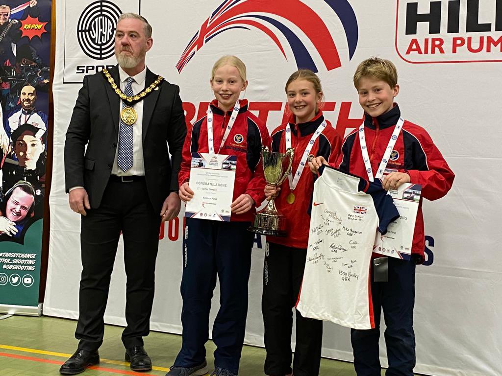 Well done Jessie your amazing so proud of you 4th individual@National Schools Pistol Shooting Champs making the final 8 in the shoot off &amp; still 2 years in the age cat &amp; Fab Kings Hall team 🥇 too -fab team work 👍👏🏆thank you Andy for your coaching ❤️ @kingshallsport <a href="/KCTSport/">King's College Sport</a>