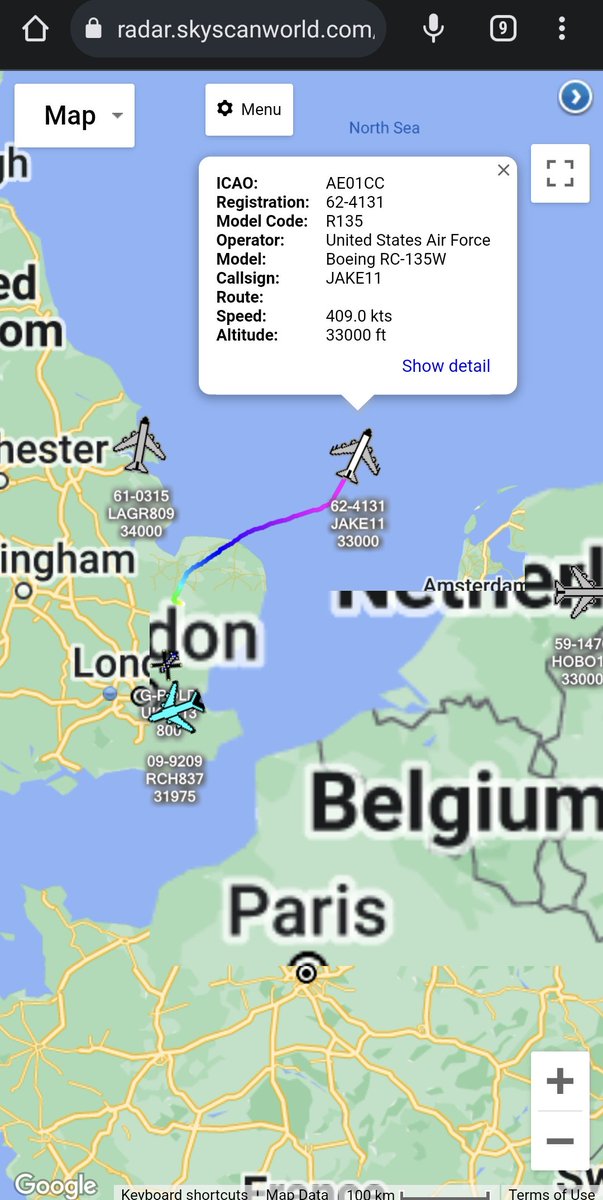 SkyScanWorld ️🚁📡 on Twitter "USAF 🇺🇸 Boeing RC135W Rivet Joint 624131 JAKE11 Looks To