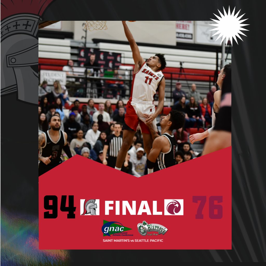 SMUSaints_MBB's tweet photo. SKINNY WITH THE DOUBLE-DOUBLE AS IT WAS A SAINT MARTIN'S SWEEP ON THE BASKETBALL COURT!

Now we get ready for the @GNACsports BATTLE with MSU-Billings on Saturday night! https://t.co/rBFuYo8i1f