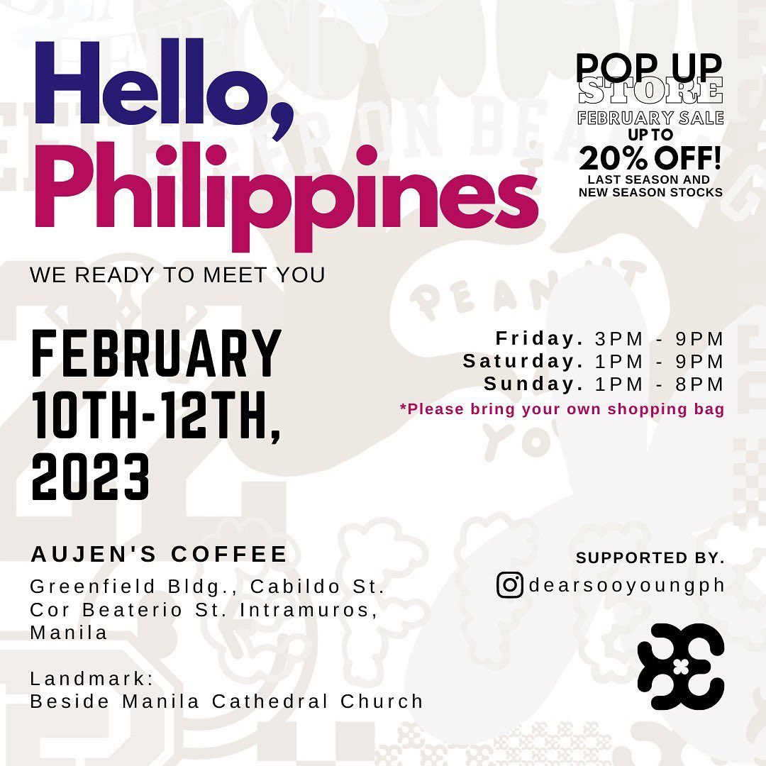 dearsooyoungph's tweet photo. Beaming Effect Pop-up Store Philippines - D-DAY
 
Venue: Aujen’s Coffee
📍Greenfield Bldg., Cabildo St. Corner Beaterio St. Intramuros, Manila (beside Manila Cathedral Church)

See you all there! 🫶
#최수영 #수영 #BeamingEffect https://t.co/x6sanMdz0J