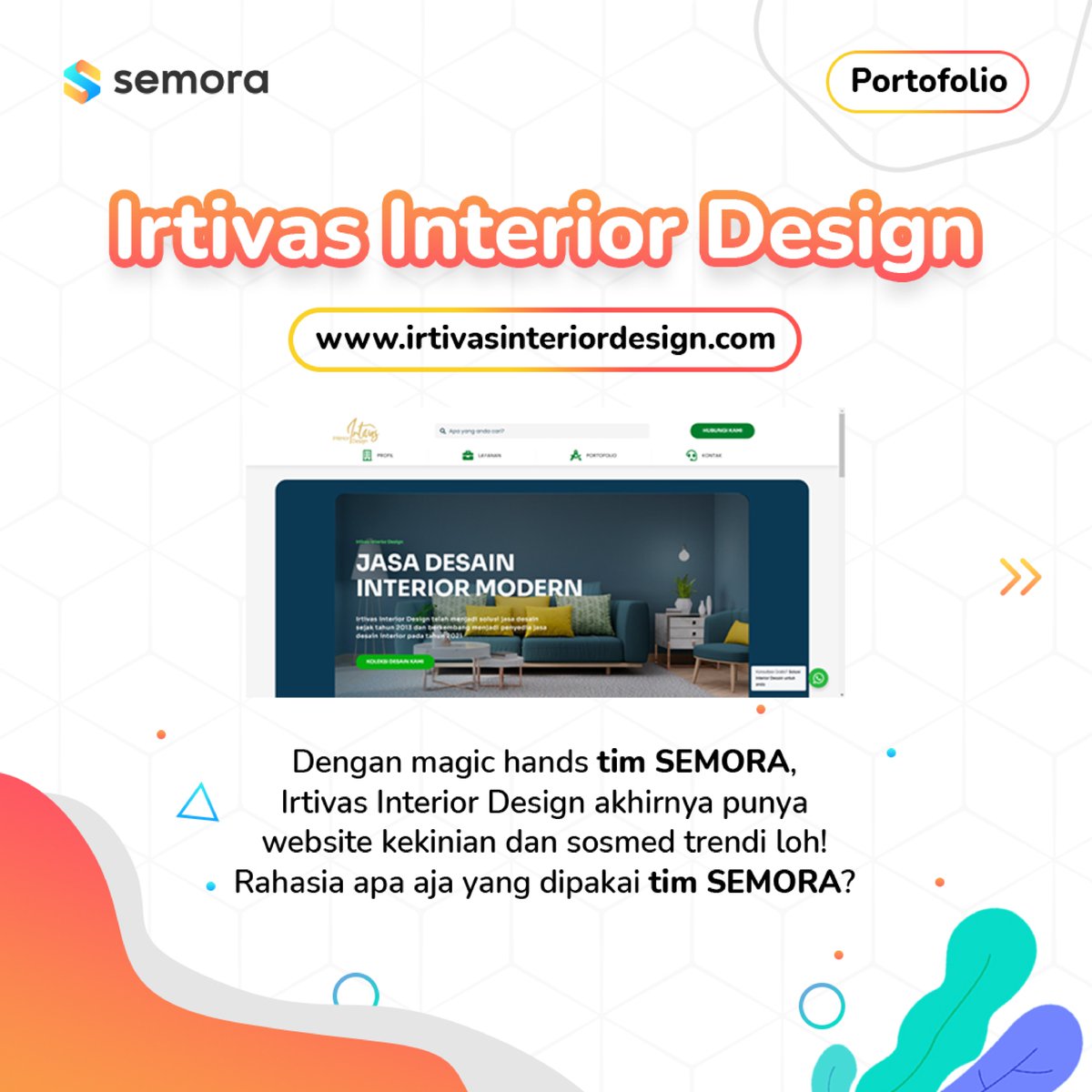 creativesemora's tweet photo. Bisnis lain udah di tahap ini, bagaimana dengan bisnismu? Jangan stuck ya, serahkan pada SEMORA!! 😉
#smrpf #portofolio #semora #digital #digitalmarketing #sosmed #design #irvitas #perabot #furniture #designinterior #interiordesign https://t.co/gsTMY2AHU2