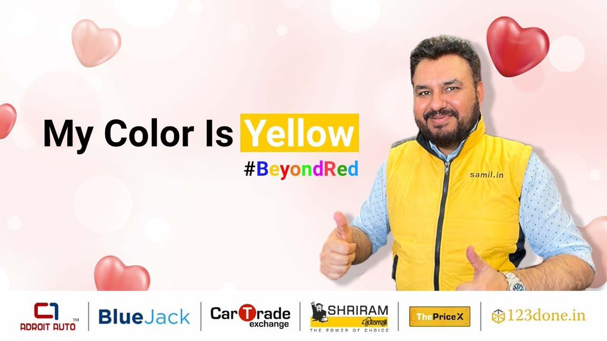 cartradexchange's tweet photo. It’s Valentine’s Week and it's time to go #BeyondRed with the colour Yellow. Yellow is the Brand colour of SAMIL, it is colour of the Sun, energy, and happiness.
Link: https://t.co/PGX4ptFJaa
#VisionaryLeader #CarTradeExchange https://t.co/37di1XnQ43