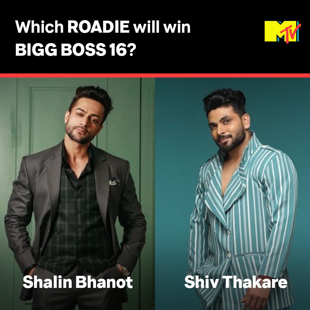 MTVRoadies's tweet photo. Kaunsa Roadie jeetega yeh war aur kaun jayega aakhri mauke par BB house se bahar?
Comment now!

#BB16 #BiggBoss #Roadies #Roadie #Shiv #ShivThakare #RoadiesRising #ShalinBhanot #MTVRoadies #BiggBoss16 https://t.co/hyXp4XHhZQ