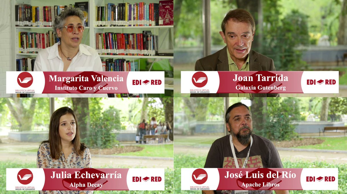 📺 Últimas entrevistas a editores contemporáneos de <a href="/PortalEDIRED/">EDIRED</a> #BVMC

Margarita Valencia
📗 Instituto Caro y Cuervo <a href="/CaroyCuervo/">Instituto Caro y Cuervo</a> y Valencia Editores
youtu.be/kTUaqIH6n4Y

Joan Tarrida
📕 Editorial Galaxia Gutenberg <a href="/G_Gutenberg/">Galaxia Gutenberg</a>
youtu.be/dIAzzXaDNfg

Sigue ⬇️