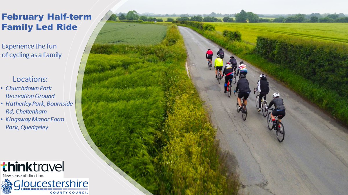 Get ready to experience the fun of cycling as a family! Join us for a free, family-led cycle ride during half-term in Churchdown, Hatherley, Quedgeley! Qualified instructors, suitable for riders 7+, More info orlo.uk/Hq3mh #FamilyCycleRide #HalfTermFun <a href="/GlosCC/">Gloucestershire CC</a>