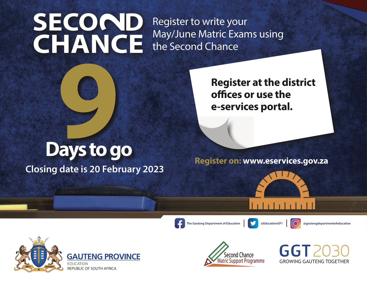 Gauteng Department of Education on Twitter "Register to write your May/June matric exams