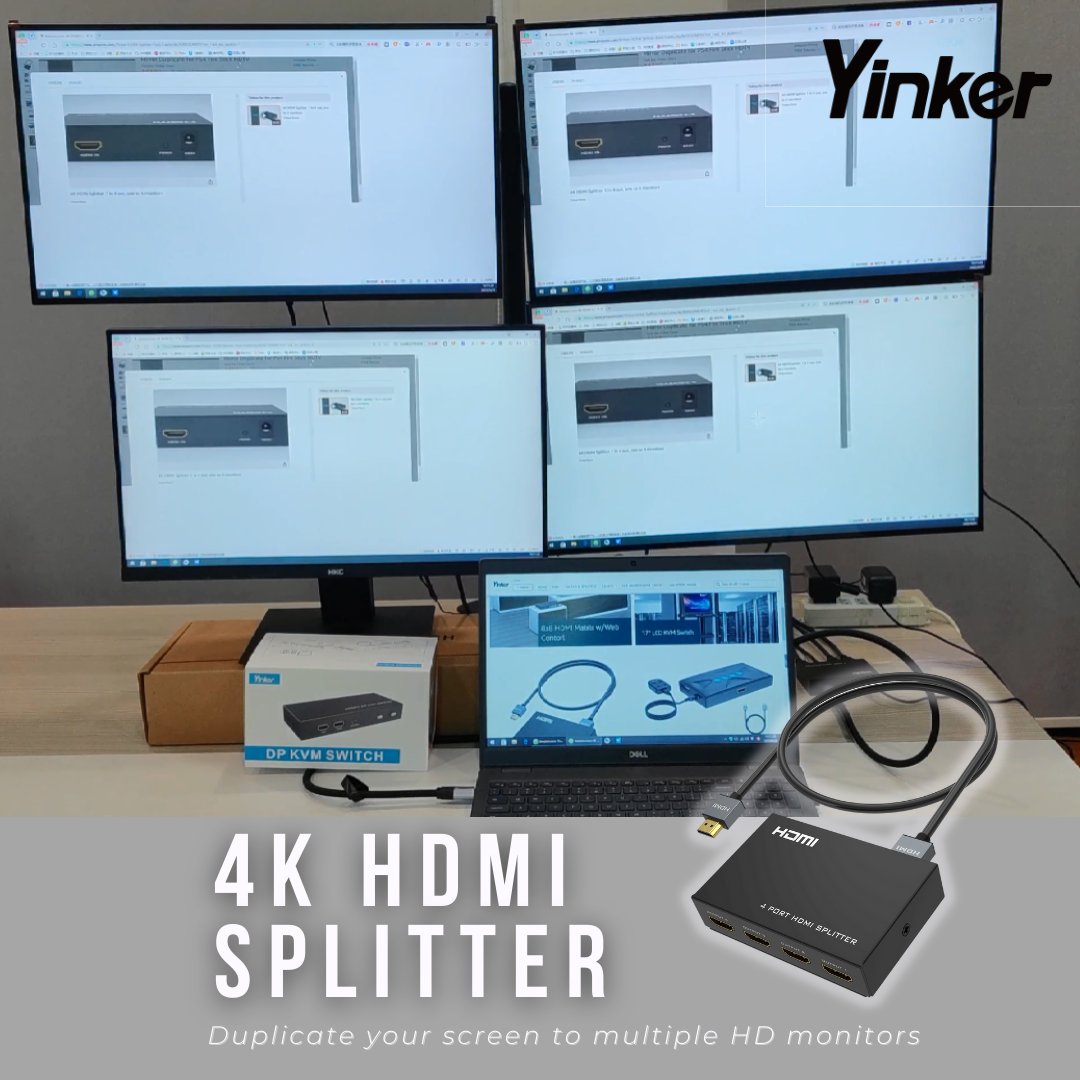 Yinker10's tweet photo. Yinker 4K HDMI Splitter❄💻
Mirror your screen to 4 HD monitors
💻💻💻💻
#electronics #isetups #hdmı #PCs #techno #desktopsetup #hdmisplitter #workspace #techsetup #gamingpc https://t.co/nCs3kH7AZk