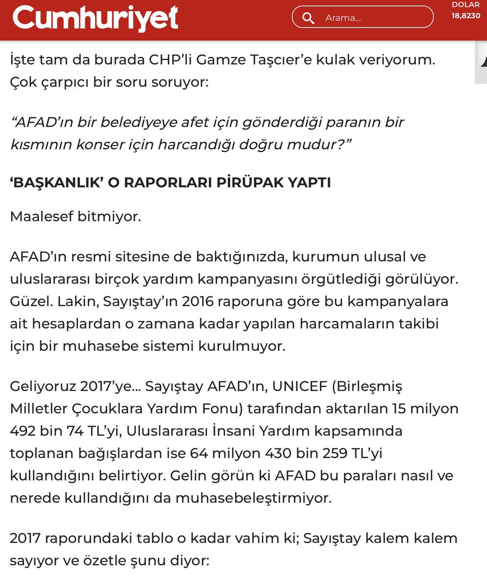 asfaltosman's tweet photo. Ahbap topladığı bağışları yönetemez, Afad’a aktarılmalı diye ortaya çıktı Akp’liler. O zaman Afad’ın parayı nasıl yönettiğine  bakalım, Sayıştay raporlarıyla. https://t.co/L4H93tblxw