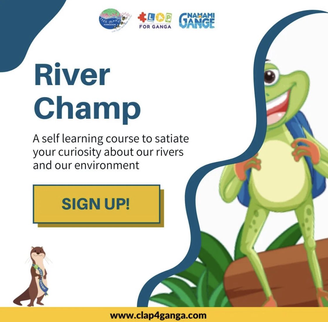 Clap4G's tweet image. River champ course
A self learning course to satiate your curiosity about our rivers and our environment.

To Learn More
Visit Now
clap4ganga.com/learn-more

#riverchamp #selflearn #free #learnmore #learn #fun #course #rivers