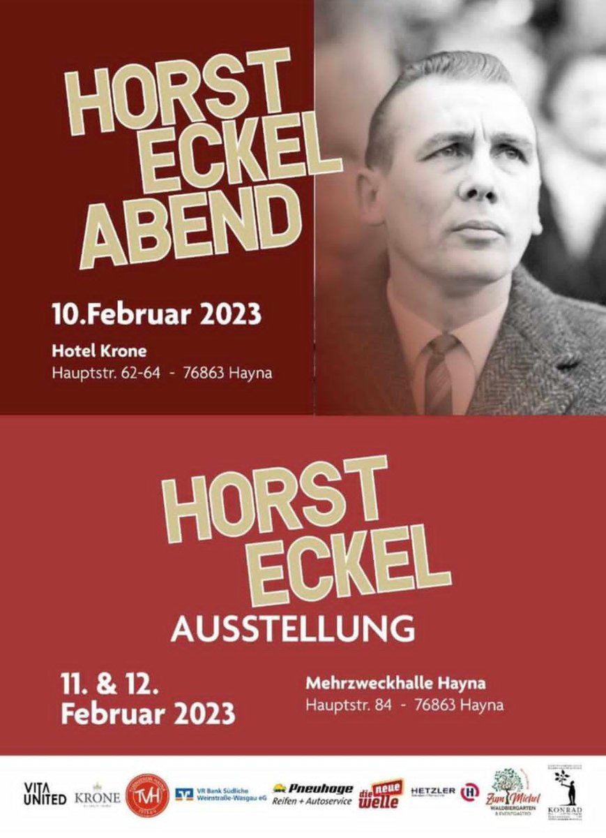 <a href="/derbetzebrennt/">Der Betze brennt</a> <a href="/Rote_Teufel/">1. FC Kaiserslautern</a>
Übrigens gibt es dieses Wochenende in Hayna eine Horst-Eckel-Ausstellung zugunsten der Jugendarbeit mit vielen interessanten Exponaten. #Betze