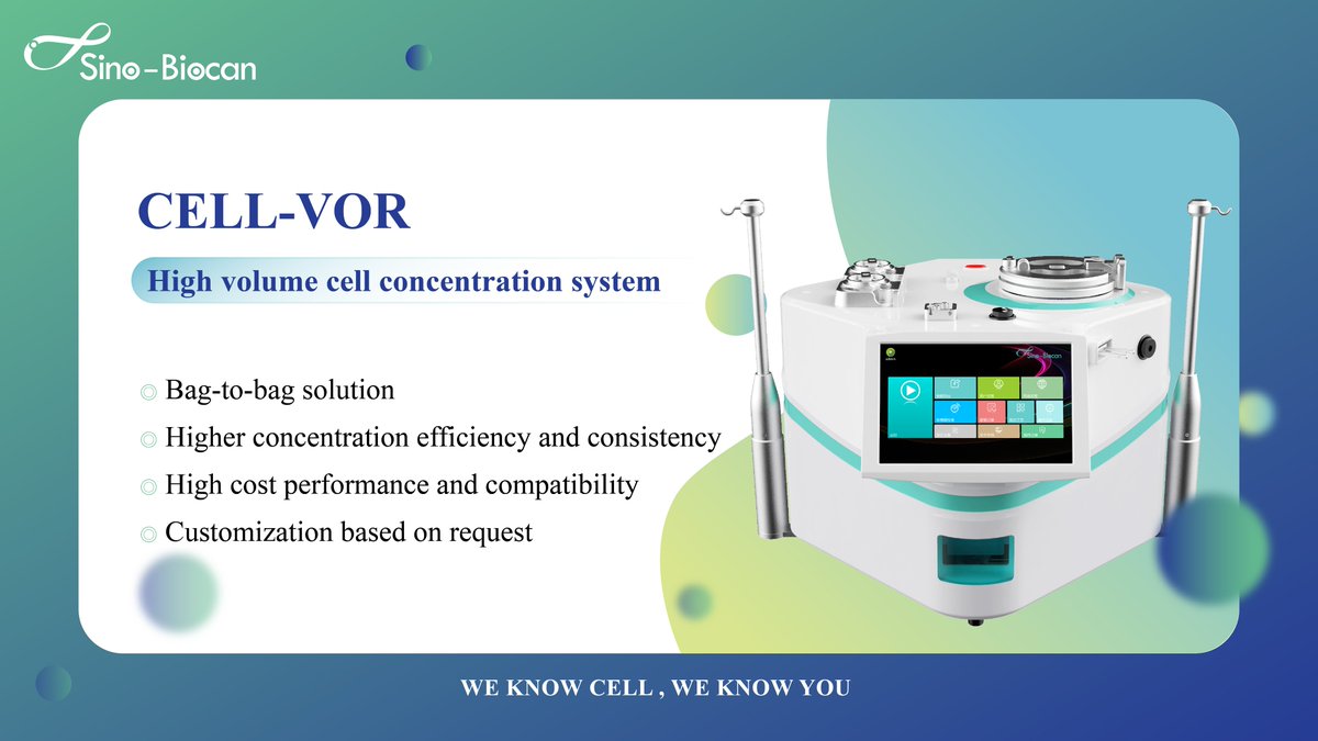 SinoBiocan's tweet image. @SinoBiocan  has self-developed Super CELL-VOR Automated High Volume Cell Concentration System, together with its compatible disposable closed consumables.