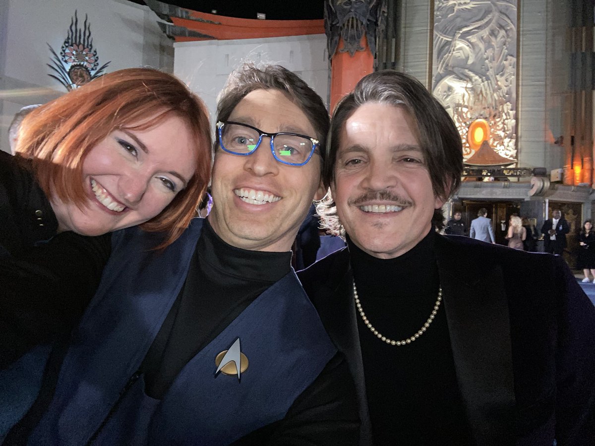 DrJosh's tweet photo. Besides @StarTrekOnPPlus being amazing (no spoilers), it was soooo cool meeting many of my TNG heroes and much of the new Picard cast! 🖖 https://t.co/n5Ys14N5Ez