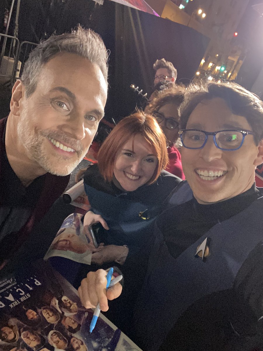 DrJosh's tweet photo. Besides @StarTrekOnPPlus being amazing (no spoilers), it was soooo cool meeting many of my TNG heroes and much of the new Picard cast! 🖖 https://t.co/n5Ys14N5Ez