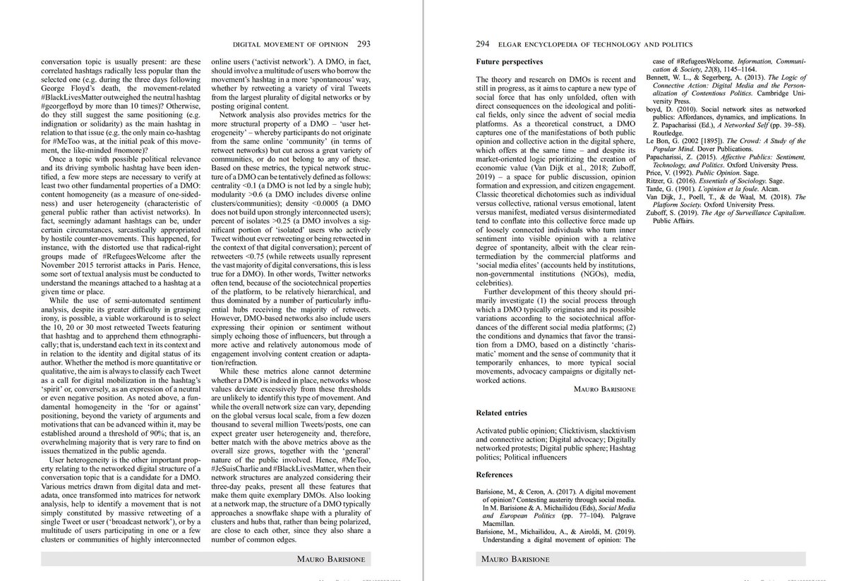 mauro barisione (@m_barisione) on Twitter photo It's always dangerous to turn a concept into a dictionary entry... even more when it comes to "your" concept. This is how I finally tried to cope with "Digital movements of opinion" for <a href="/AndreaCeron83/">Andrea Ceron</a>'s Encyclopedia of technology and politics 🧧 It's always dangerous to turn a concept into a dictionary entry... even more when it comes to "your" concept. This is how I finally tried to cope with "Digital movements of opinion" for <a href="/AndreaCeron83/">Andrea Ceron</a>'s Encyclopedia of technology and politics 🧧