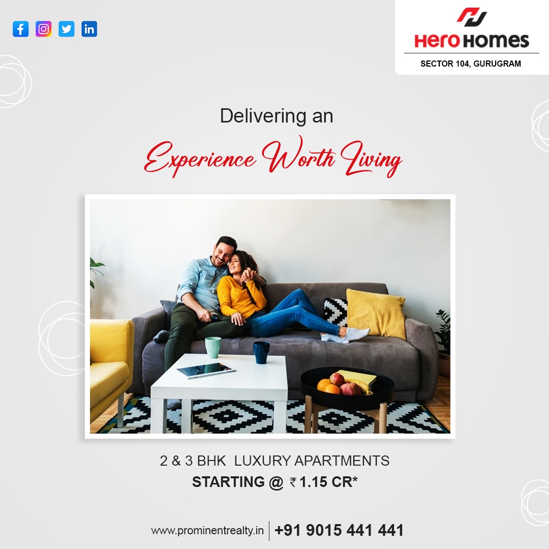 Hero Homes Gurgaon Sector 104 | 2 & 3 BHK Homes @ 1.15 Cr*
✅ Get a call back for detailed info !
☎️ +91 9015 441 441
🌐 prominentrealty.in
.
.
.
#Herohomes
#Herohomesgurgaon #2BHKapartments #3BHKApartments #luxuryhomes #property #followforfollowback  #followers #explorepage