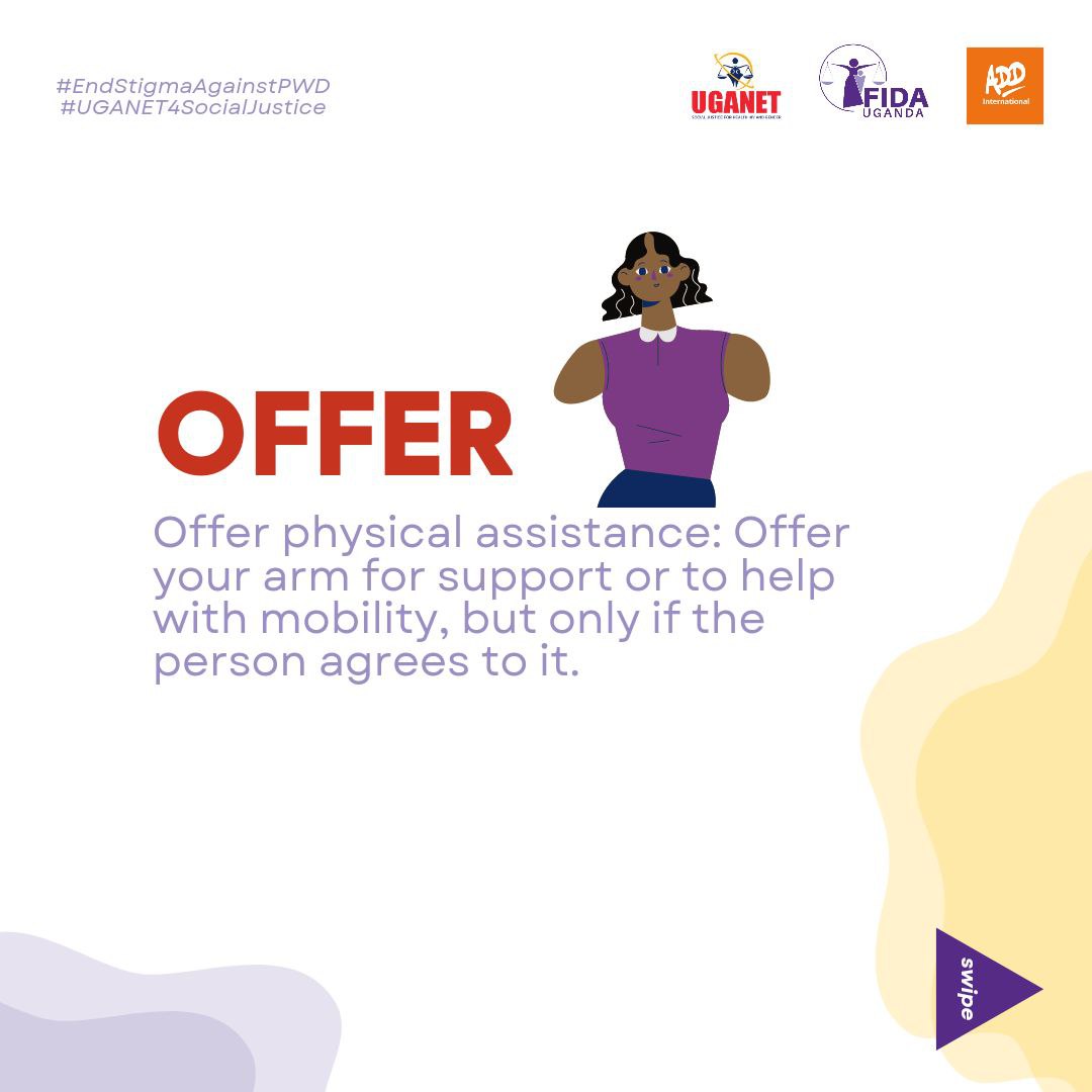 A short🧵on how you can help persons with disabilities: 

#EndStigmaAgainstPWD 
#UGANET4SocialJustice