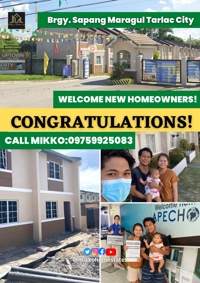 MikkoHomestate's tweet photo. Congratulations To Mr. &amp; Mrs V for your successful property transaction in Uptown Village, Tarlac City. 
It has been a pleasure to work with you as your real estate agent and to be a part of this exciting journey.
Your trust in me has been an honor,  
#uptownvillage #apechomes https://t.co/SBB0Ng2JCc