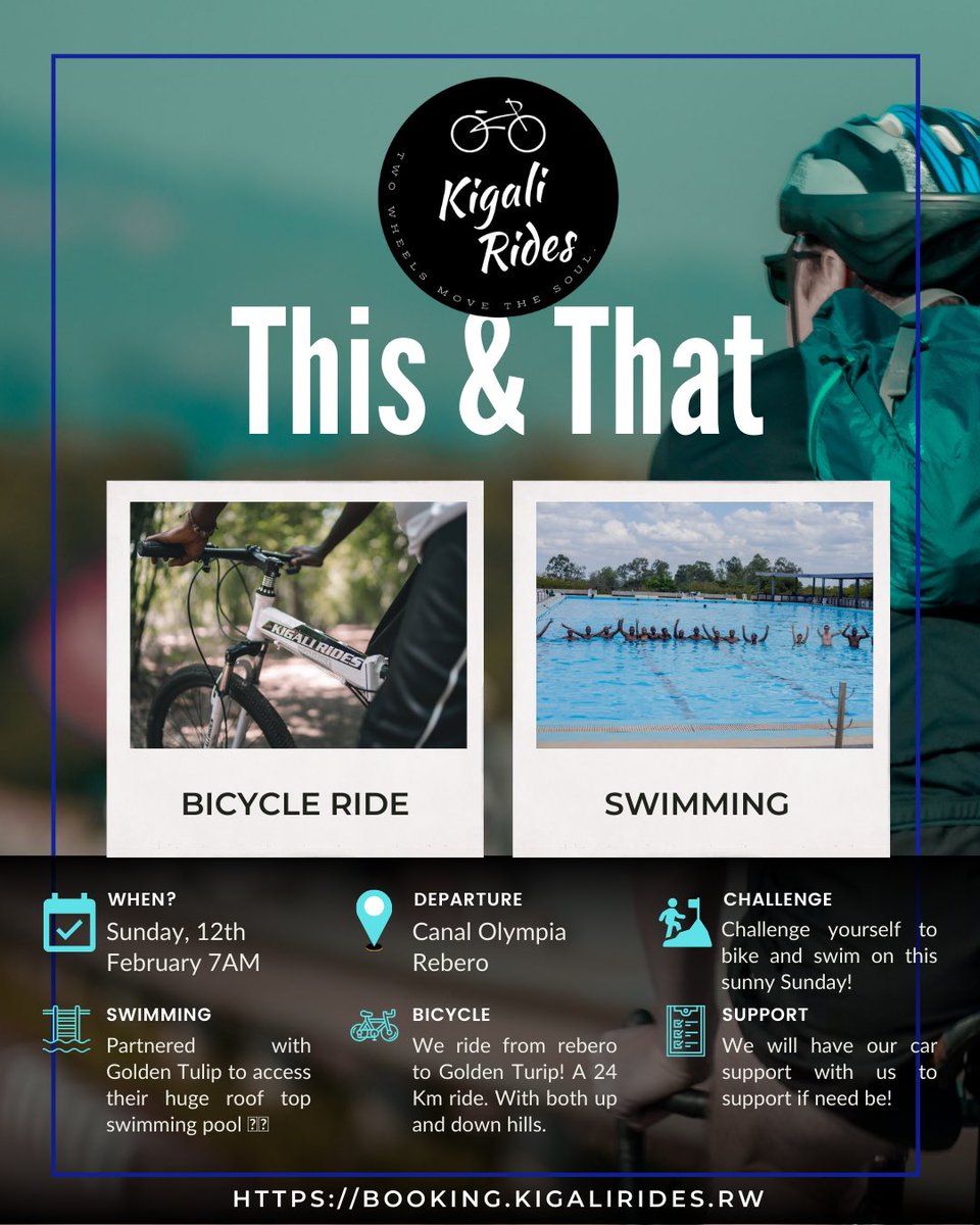 Kigali Rides (@kigalirides) on Twitter photo A nice bike ride and a treat to chill our muscles in the pool this Sunday!
Tell a friend to tell a friend!
Bikes by : <a href="/KigaliRides/">Kigali Rides</a>
Swimming pool by : <a href="/palisseNyamata/">La Palisse Hotel Nyamata</a> “Golden Tulip”
Good vides by : us all 😅
As we <a href="/visitrwanda_now/">Visit Rwanda</a> !
booking.kigalirides.rw for reservations. A nice bike ride and a treat to chill our muscles in the pool this Sunday!
Tell a friend to tell a friend!
Bikes by : <a href="/KigaliRides/">Kigali Rides</a>
Swimming pool by : <a href="/palisseNyamata/">La Palisse Hotel Nyamata</a> “Golden Tulip”
Good vides by : us all 😅
As we <a href="/visitrwanda_now/">Visit Rwanda</a> !
booking.kigalirides.rw for reservations.