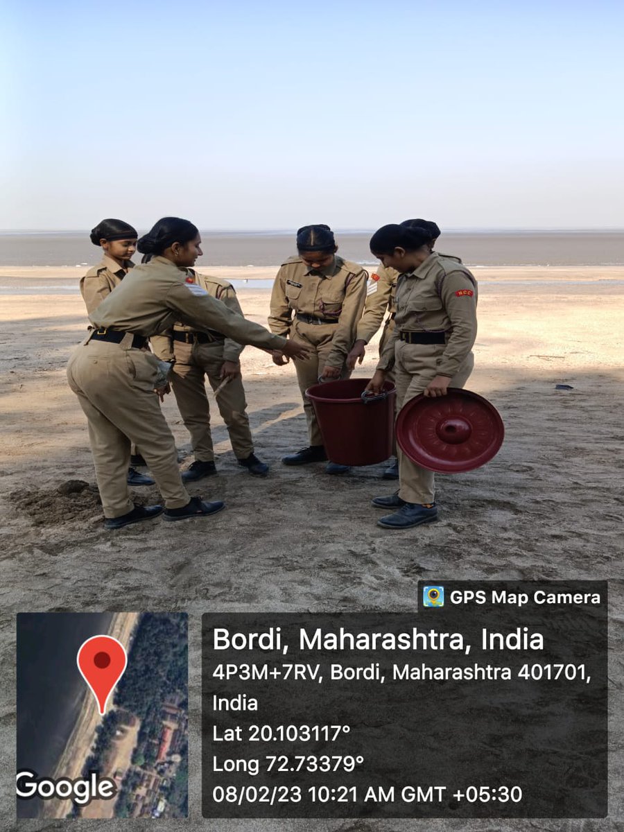 #PuneetSagarAbhiyaan #WorldWetlandDay Beach cleaning activity was held at Bordi Beach by cdts of 5 Mah Gorls Bn, Mumbai A Under this activity 120 kg Garbage was collected. @ncc_dte @HQ_DG_NCC