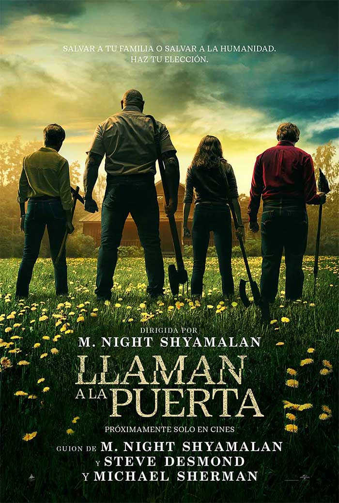 estrenosdecine_'s tweet image. #LlamanALaPuerta ✊ M. Night Shyamalan vuelve al subgénero «home invasion» para adaptar La cabaña del fin del mundo, una novela que Stephen King cataloga como extraordinaria. 📽️ eselcine.com/llaman-a-la-pu…