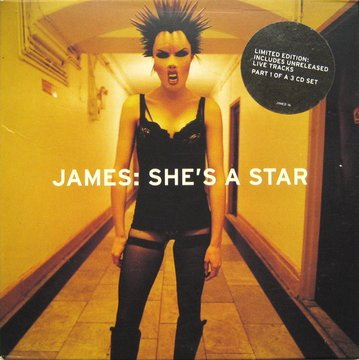 gigsintoon's tweet photo. Happy Birthday to the @wearejames single She's A Star released on this day in 1997.

The 3 CD set reached number 9 in the UK singles charts.  What an amazing song!

Who bought all 3 CDs? https://t.co/B5EEXer0yy