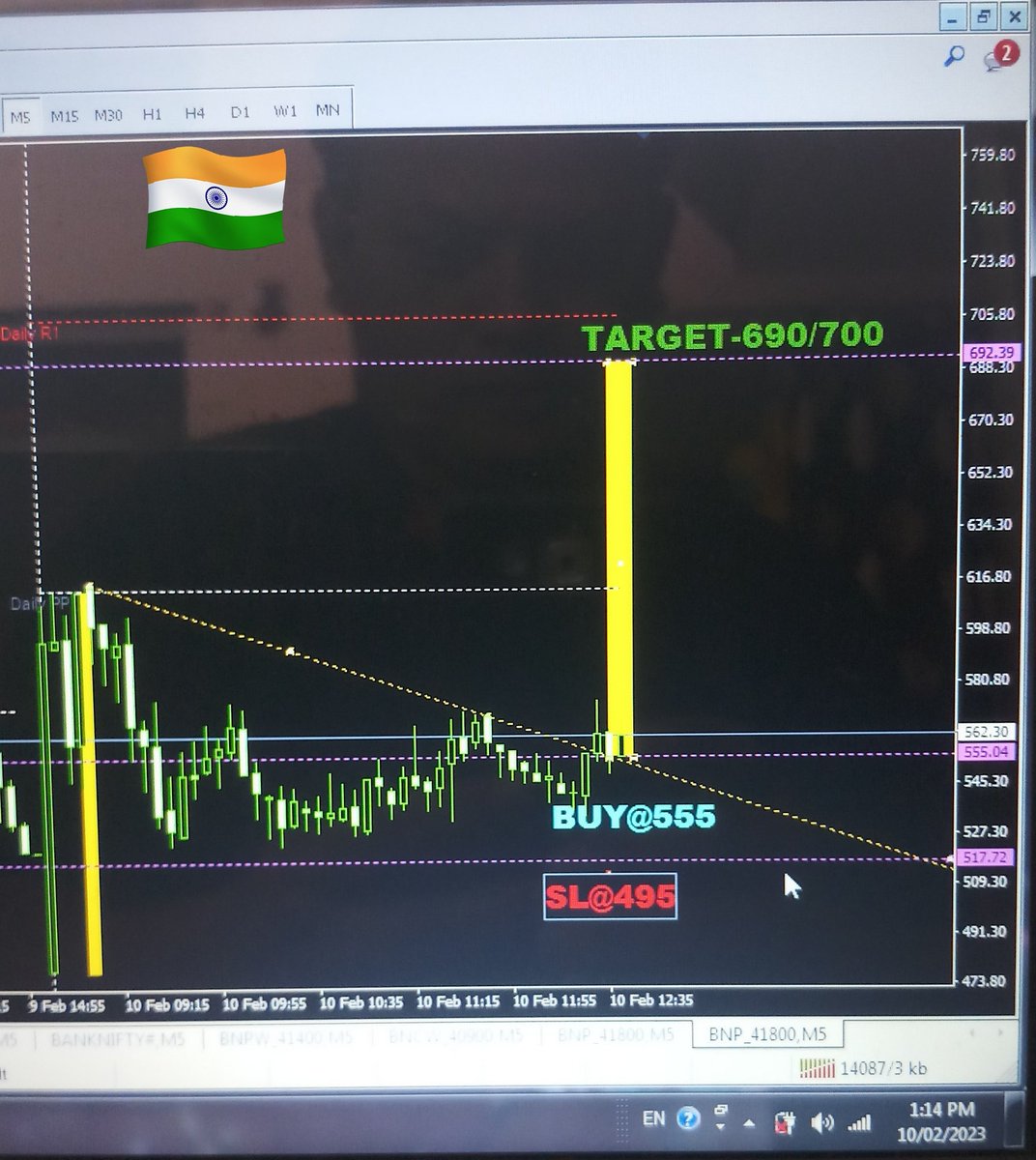 DiomondstocK's tweet photo. #optionbuying ,#optiontrading ,#optionselling ,#OptionsConclave ,#optionstrade  ,#optionmarket
BANKNIFTY 41800 pe  buy @555
Tgt--692/700
Sl@495 https://t.co/nTv1yPPAk6