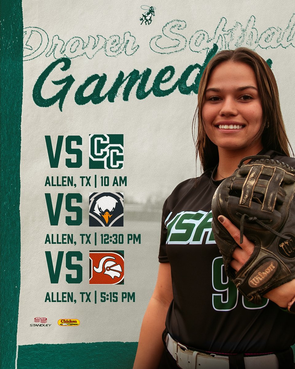 🥎𝐆𝐀𝐌𝐄𝐃𝐀𝐘🥎
#3 USAO opens the 2023 season with a triple-header at the SCS NAIA Invitational in Texas!
 
10:00 AM 🆚 #16 Columbia College
12:30 PM 🆚 OKWU
5:15 PM 🆚 Dallas Christian
📍: Allen, TX
📊: bit.ly/3x7KKY3

#DroverNation🐎 x #BleedGreen