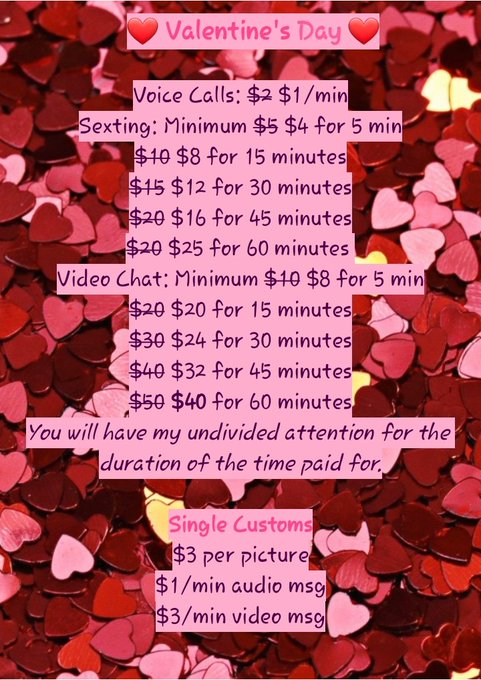 ❤️&zwj;🔥❤️&zwj;🔥Valentine's Day Specials!❤️&zwj;🔥❤️&zwj;🔥  20% off Sexting and Calls and 50% off Voice Calls Feb 14th<a href="/tag/scratches"class="tags"><span>#scratches</span></a>