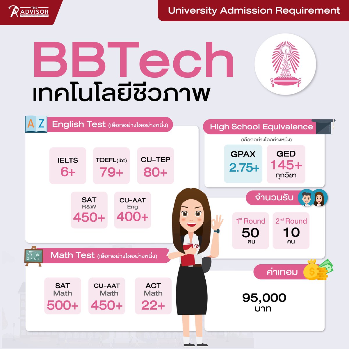 theadvisorac's tweet photo. รวมเกณฑ์คะแนน CU Inter สายวิทย์
พร้อมค่าเทอม และจำนวนรับมาให้ครบ!!
อ่านเพิ่มเติม คลิก https://t.co/oWlwBePtXF
#tcas66 #Tcas #IELTS #เด็กอินเตอร์ #admission #AdmissionOpen2023 #admission #เรียนต่อต่างประเทศ #ติวIelts #ติวIeltsที่ไหนดี #ged #sat #igcse https://t.co/PeQEj9MenH