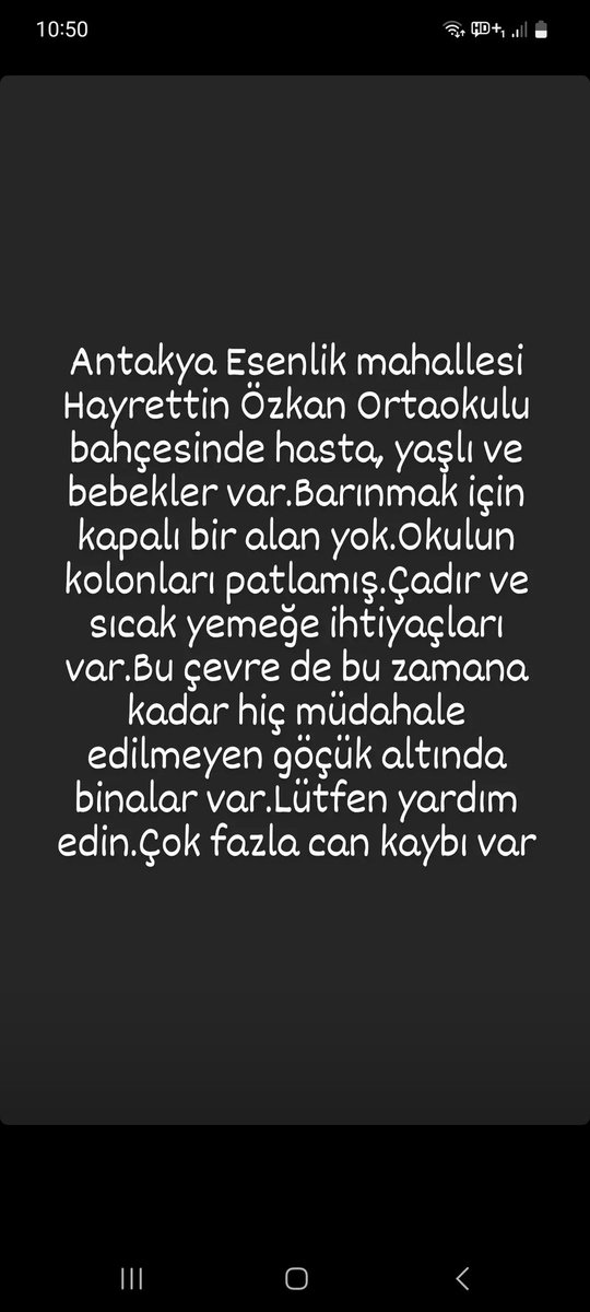 muberra_8's tweet photo. Lütfen bu mesajı yayabildiğimiz kadar yayalım @ahbap @OguzhanUgur @edisgorgulu @haluklevent https://t.co/gZAgUKk37V
