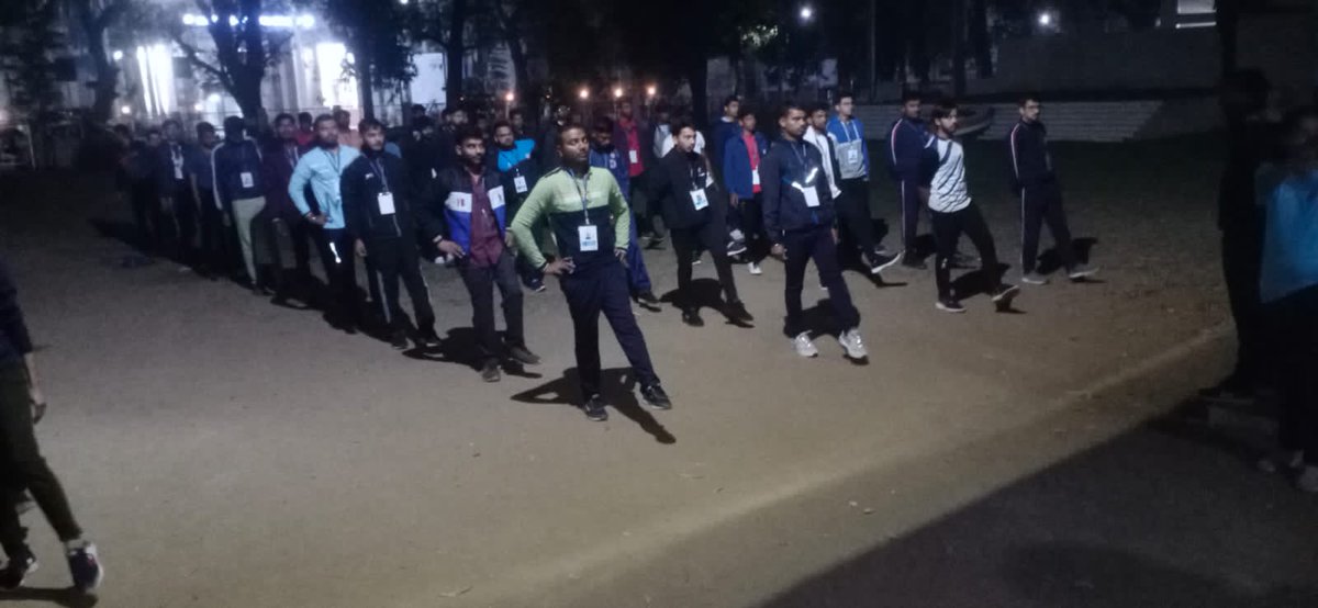 nssgujarat's tweet photo. NSS Ahmedabad - Day 1- Morning Yoga Session at NIC 2023 at Sardar Patel University Vallabh Vidyanagar
#NSS
@_NSSIndia @YASMinistry 
@Anurag_Office @NisithPramanik 
@PIBAhmedabad @pibyas https://t.co/P5kwSouVKm