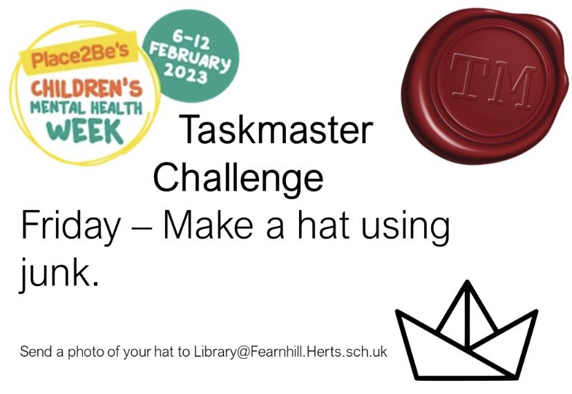 FearnhillLib's tweet photo. 🎶 Where did you get that hat 🎶 #CMHWTasking #Junkhat https://t.co/l3DiTrj9gI