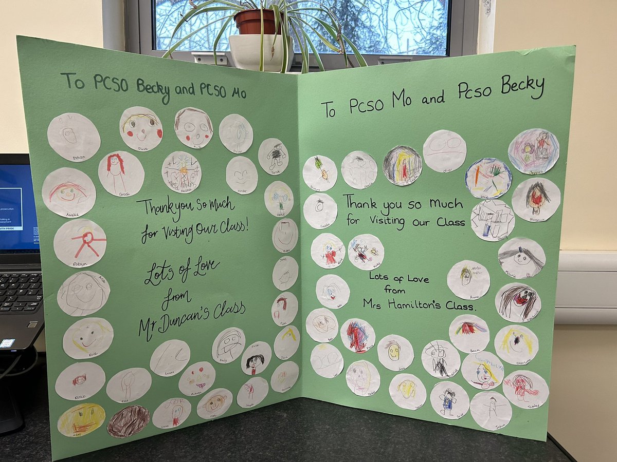 When you walk into your office and see this thank you card from a local school to your PCSO’s! <a href="/MalmesburyCPT/">Malmesbury Police</a> <a href="/GavinGr64874870/">Gavin Grant</a>