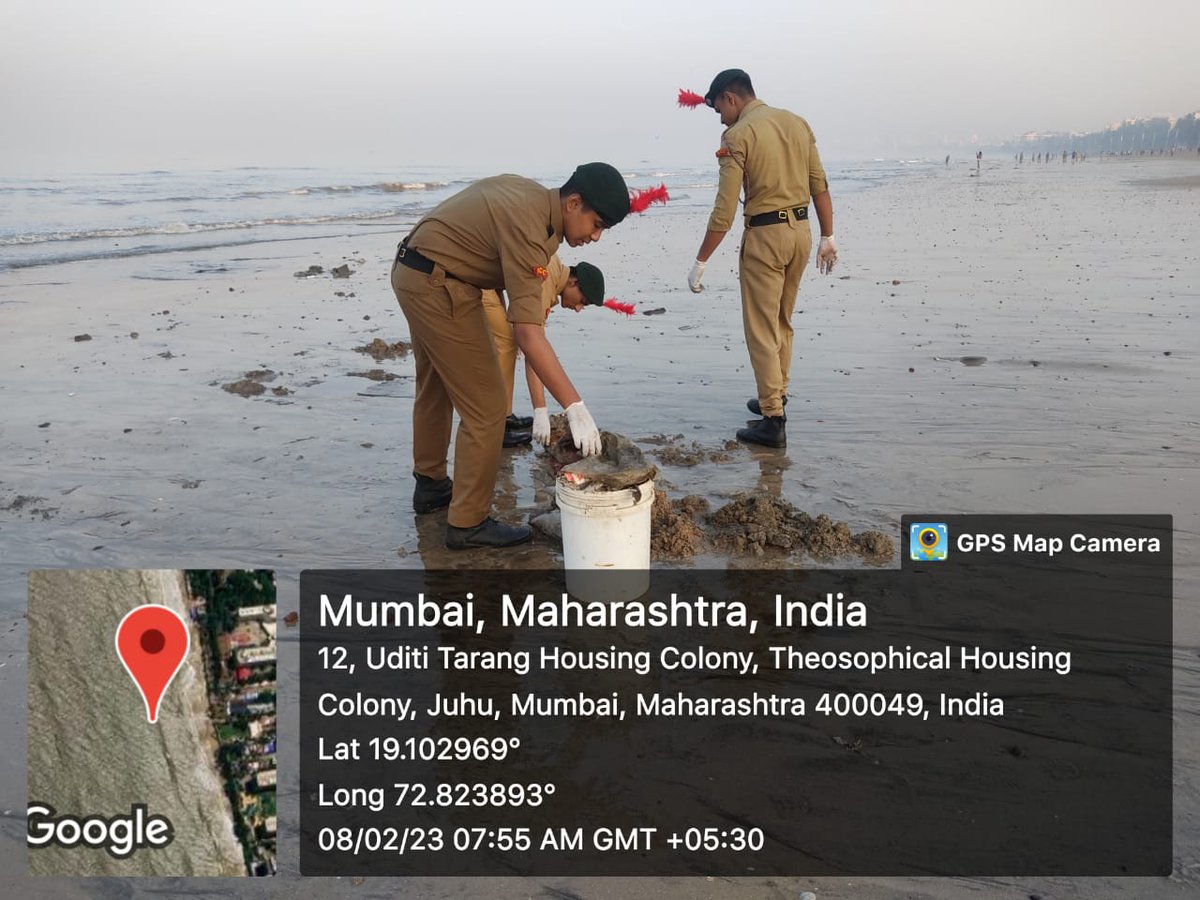 #PuneetSagarAbhiyaan #WorldWetlandsDay Beach cleaning carried out by cdts of 3 Mah Bn, Mumbai A at Juhu Beach. Approx 52 kgs of waste was cleaned by the cdts and handed over to BMC reps. @ncc_dte @HQ_DG_NCC