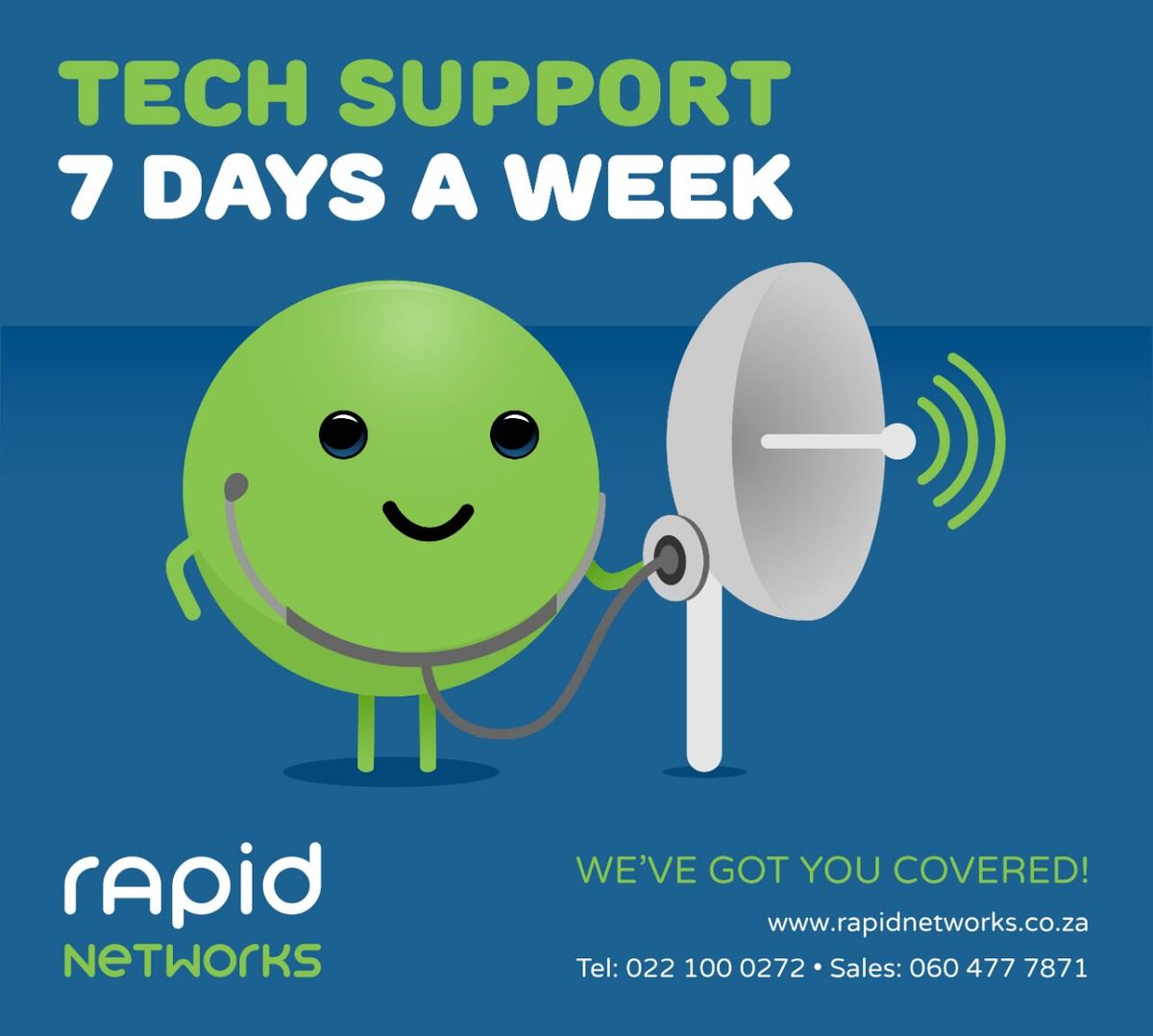 Rapid_Networks's tweet photo. Ain’t nobody got time for no connection! WhatsApp @Rapid_Networks - day or night, any day of the week - and we’ll be there. 𝗖𝗼𝗻𝘁𝗮𝗰𝘁 𝘂𝘀 𝗼𝗻 𝟬𝟲𝟬 𝟰𝟳𝟳 𝟳𝟴𝟳𝟭.

#WeveGotYouCovered #RapidNetworks #ZoomFibre #SuperFastFibre #WhatsAppSupport https://t.co/x8BFSzp9aD