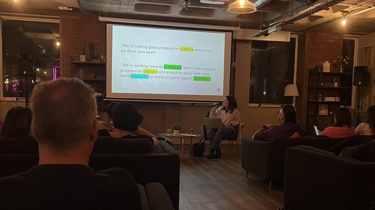 Great talk by <a href="/robynpgolding/">Robyn Slater</a> at <a href="/DeliverSessions/">Deliver Sessions</a>. A timely reminder to remember to mention outcomes in your comms. May seem like a small thing, but I’ve seen this have a big impact over time.