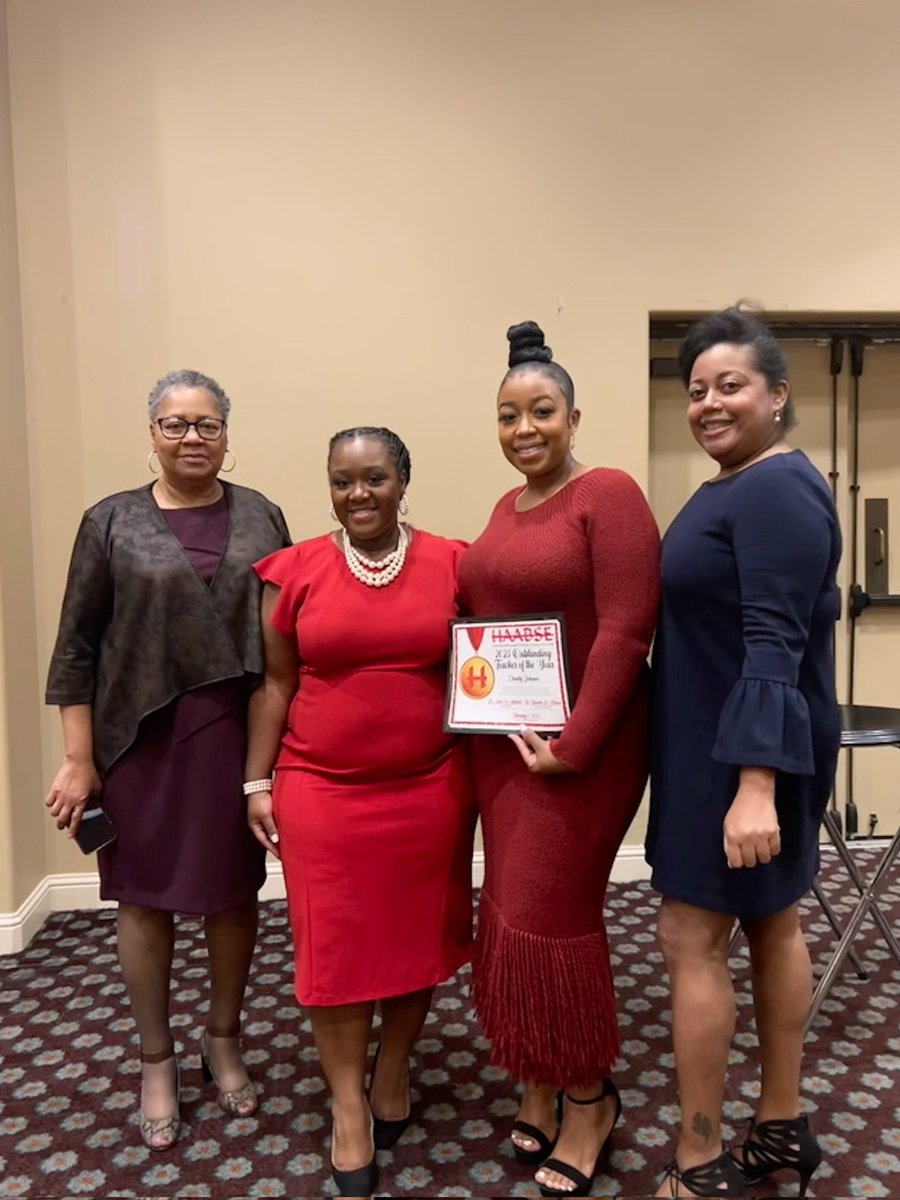 HGE_Owls's tweet photo. We are so proud of our amazing @HAABSE3 Teacher of the Year, Mrs. Johnson!!! Congratulations! ❤️ https://t.co/o9ovUCxwH1