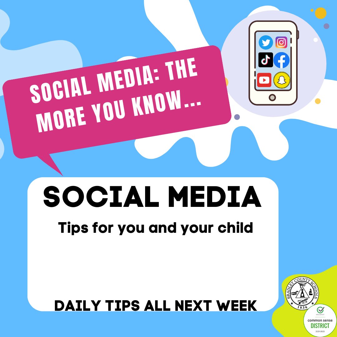 TechnologyBCS's tweet photo. Next week, Bradley County Schools and BCS Technology will feature a series of tips and tricks entitled Social Media: The more you know. Look for daily tips on all Bradley County School social media platforms. https://t.co/WsM4lRTq9u