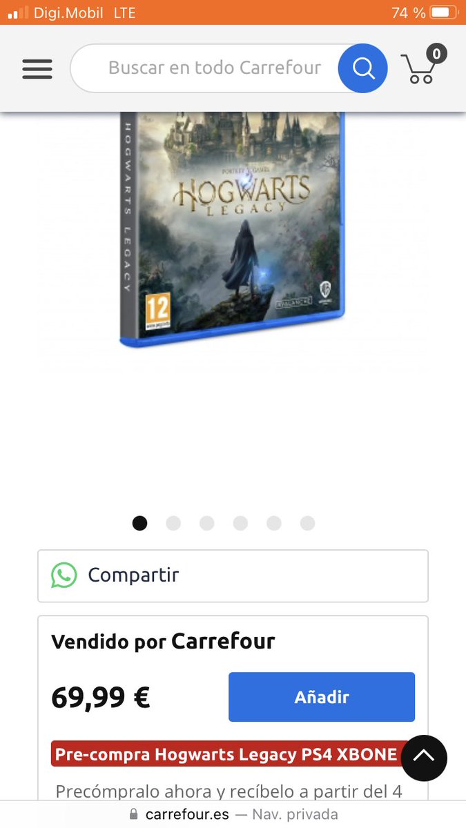 KumyProd's tweet photo. @CarrefourGaming En la página aparece por 69,99€. Lo reservé en tienda pagando 1€ creyendo que llegado abril lo tendría por 59,99€, que está pasando? https://t.co/NsDEa8H6aw