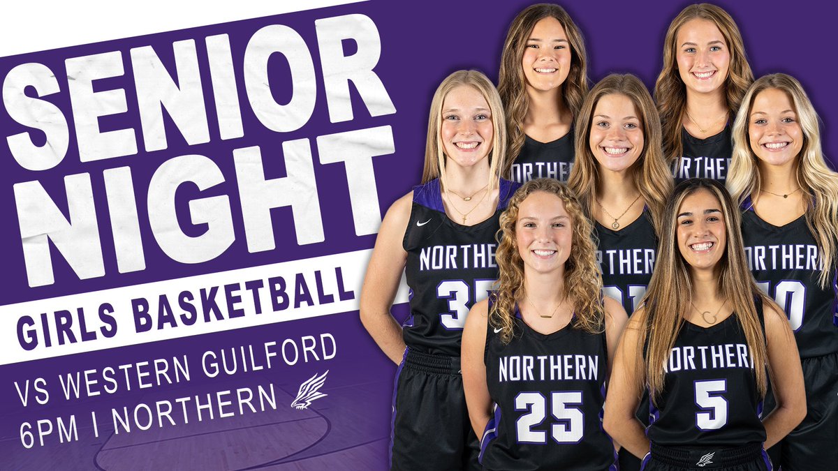 NGHSWBK's tweet photo. Come out and support these amazing seniors tonight in the nest! 💜🏀 https://t.co/Pn3fupOhCO