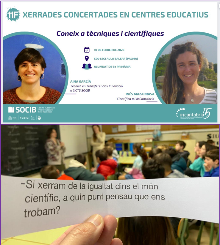 MazarrasaInes's tweet photo. Qué lujo poder compartir con @AinaGGomez de @socib_icts nuestra experiencia como #MujeresEnCiencia a los alumn@s de @AulaBalear. Feliz #11F2023 a todas y que no decaigan las ganas de investigar y compartir!🌎🌊👩‍🔬🗣️💦🌱💜 https://t.co/aQ7dkVcSTn